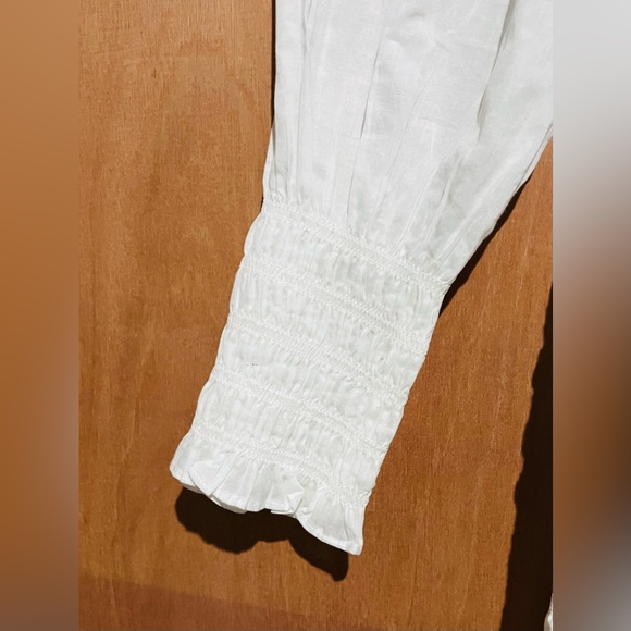 Veronica Beard Kelsey Long Sleeve Cotton Ruffle Hem Shirt Dress - Picture 8 of 10